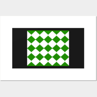 Abstract geometric pattern - green and white. Posters and Art